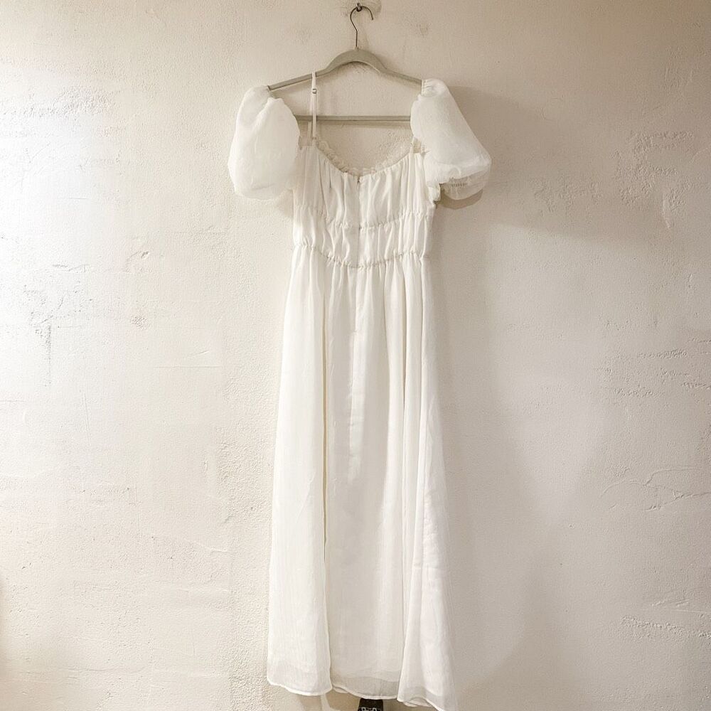 NEW Reformation Mayme Midi Dress in Ivory Size 4 - Picture 3 of 9